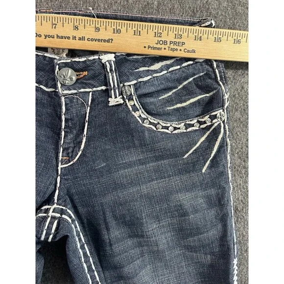 VTG Y2K Laguna Beach Jean Co 28x34 Embroidered Thick Stitch Low Rise Bootcut USA - Picture 7 of 13